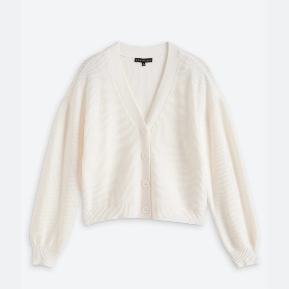 Love Ellie Cream V-Neck Cardigan